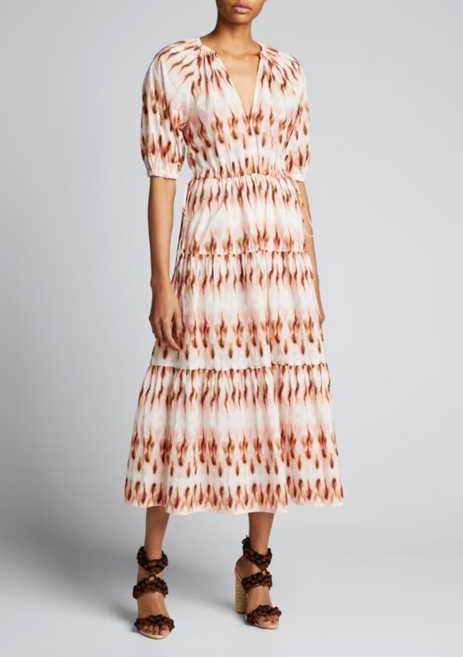 A.L.C Mischa Printed Midi Dress in Pink Mojave Size 8
